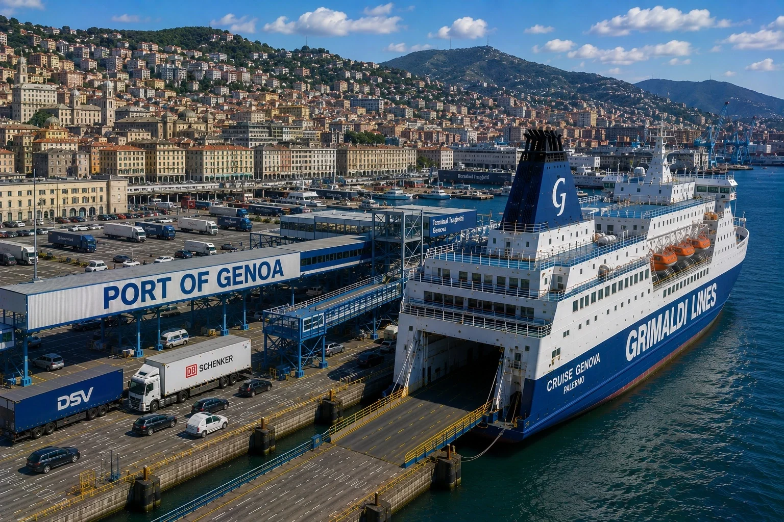 Færgerejse og havneinformation for Genova–Tunis