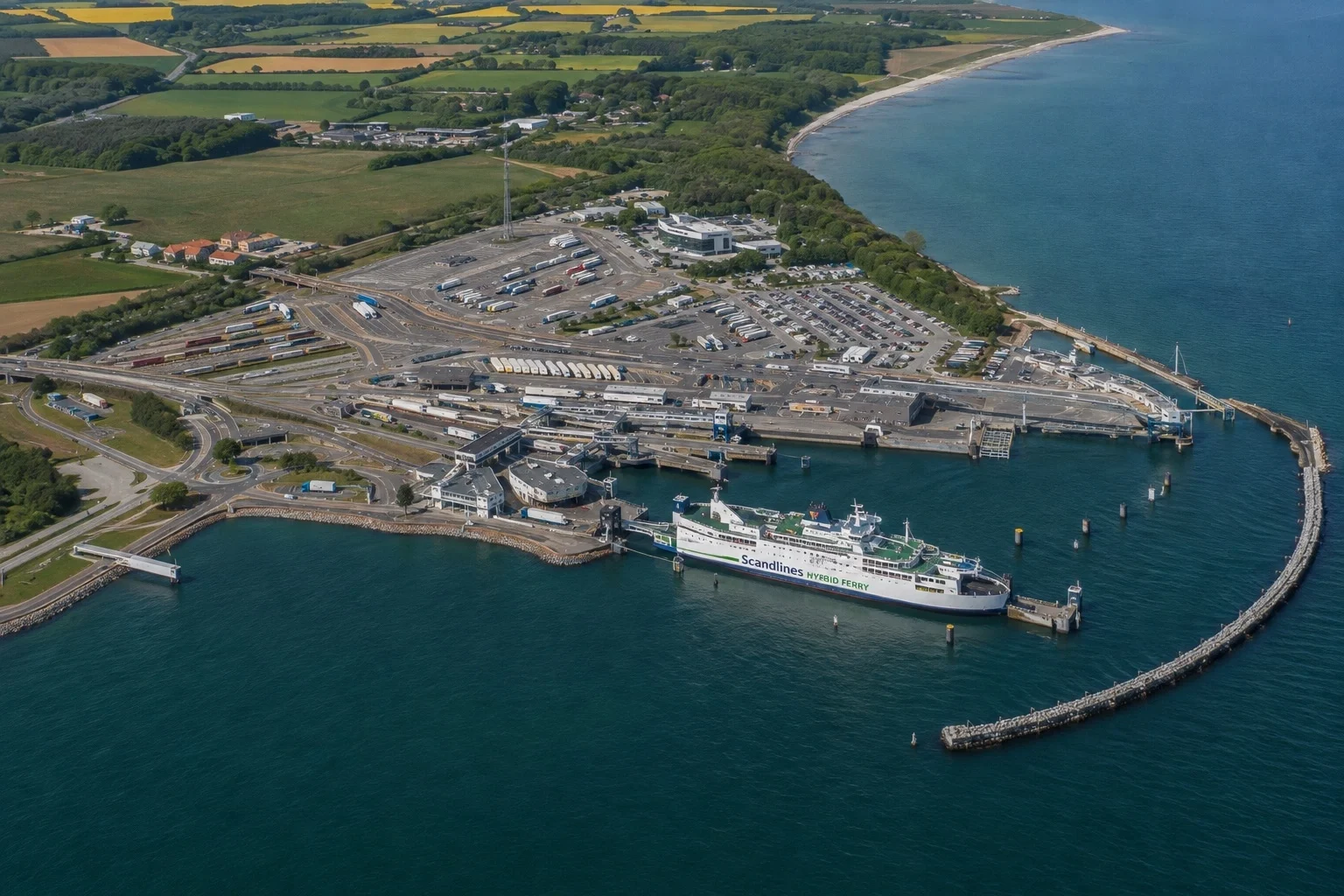 Færgehavnen i Puttgarden på Fehmarn i Tyskland