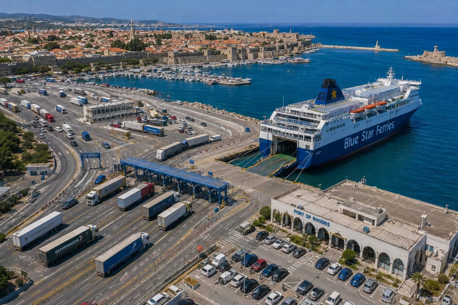 Færgerejse og havneinformation for Piræus–Rhodos