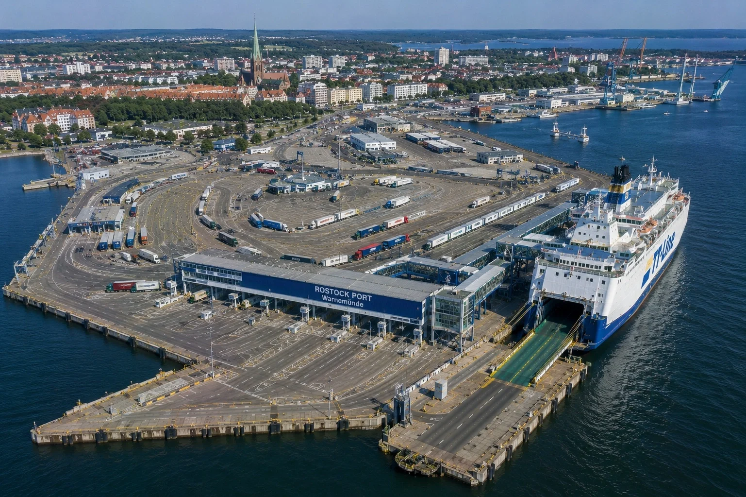 Rostock færgehavn i nordlige Tyskland