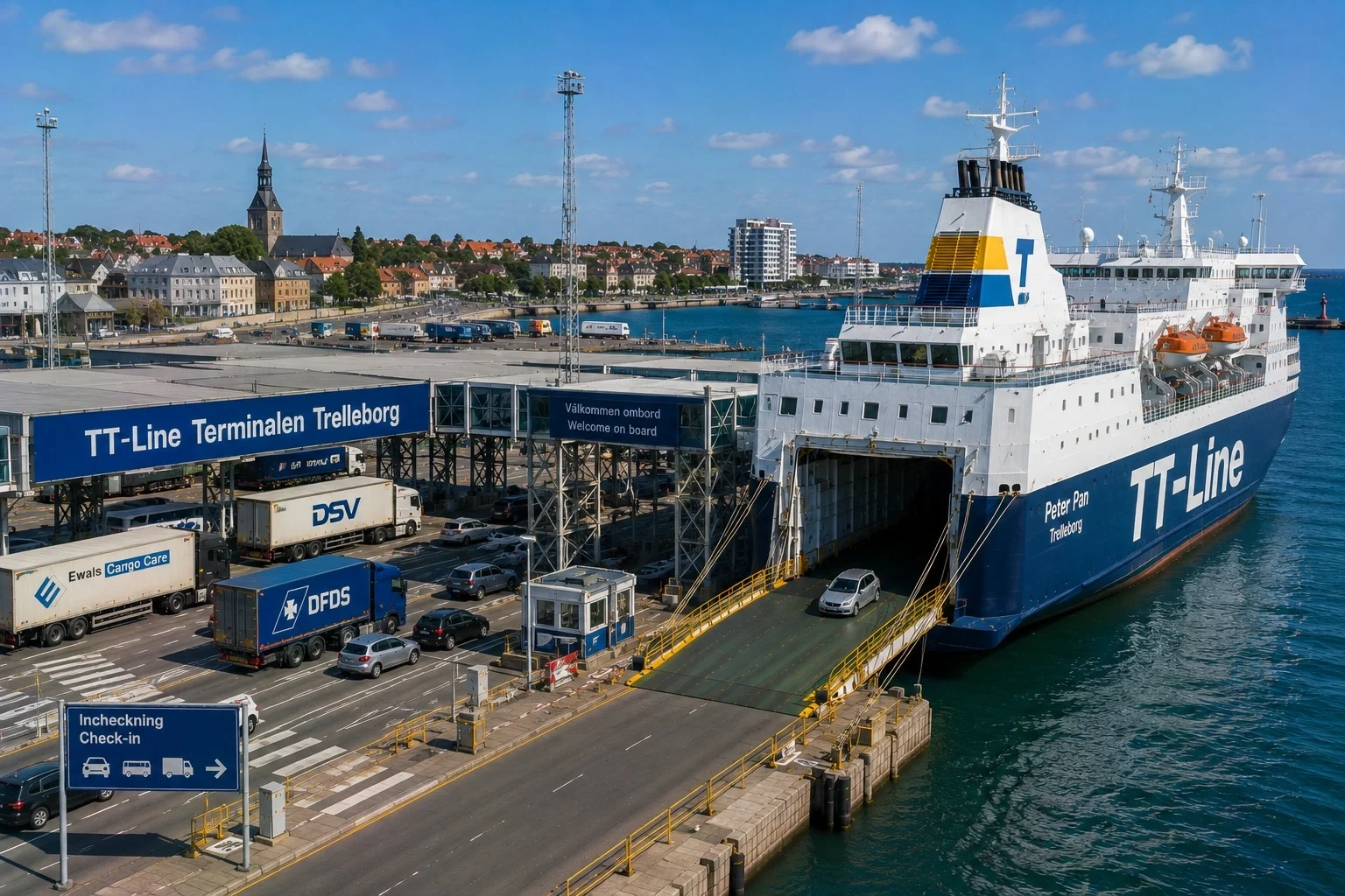 Trelleborg færgehavn i sydlige Sverige