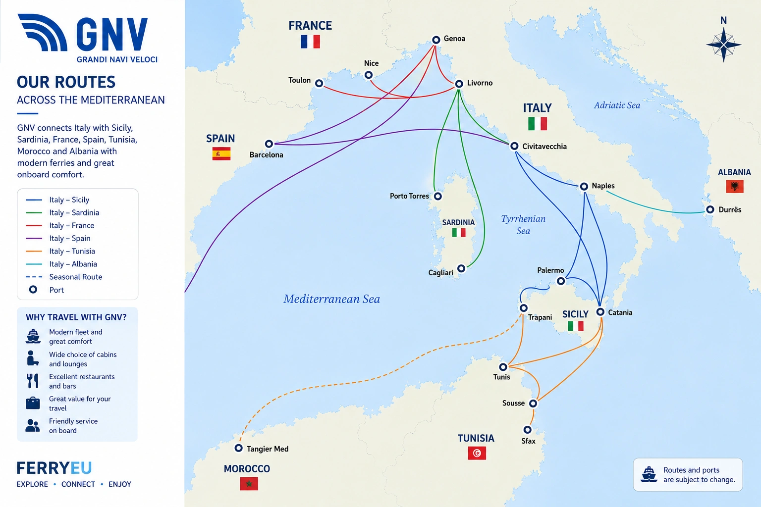 Grandi Navi Veloci (GNV) – færgeselskab og rejseguide