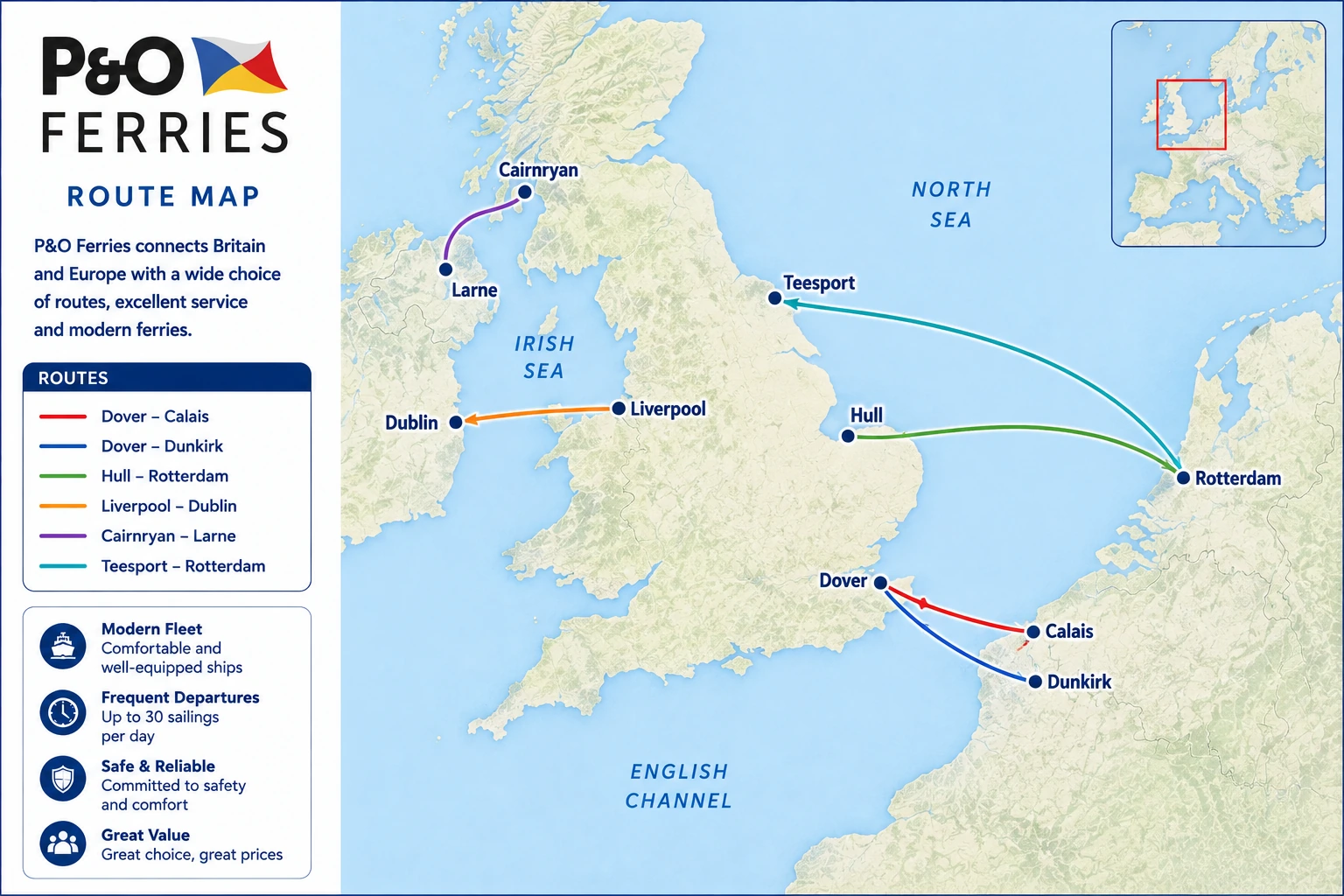 P&O Ferries – færgeselskab og rejseguide